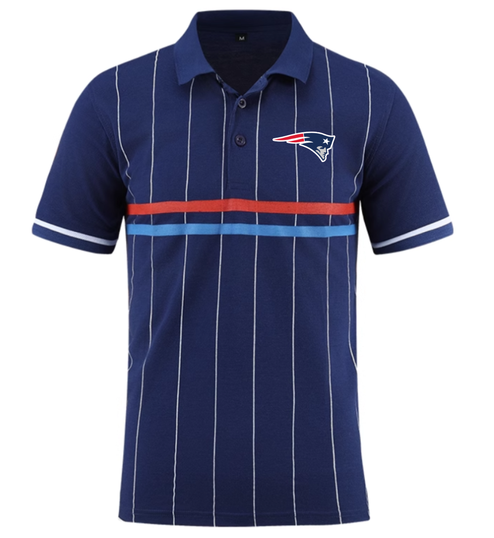 New England Patriots blue Men 2025 NFL polo T shirt